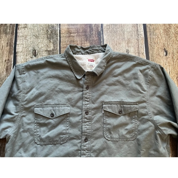 Levi's Men's Olive Green Shacket Shirt Jacket Size XXL Regular Fit - Picture 4 of 8
